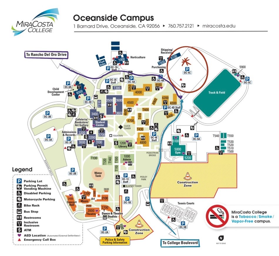 MiraCosta College Map